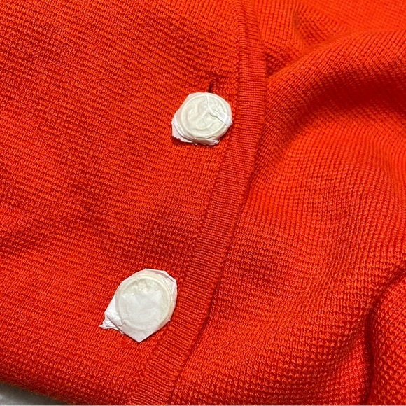 NWOT J.Crew Giselle V-neck Sweater-Blazer in Bold Red Orange Knit Cardigan XS - Picture 4 of 12